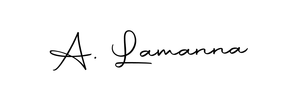 How to make A. Lamanna name signature. Use Autography-DOLnW style for creating short signs online. This is the latest handwritten sign. A. Lamanna signature style 10 images and pictures png