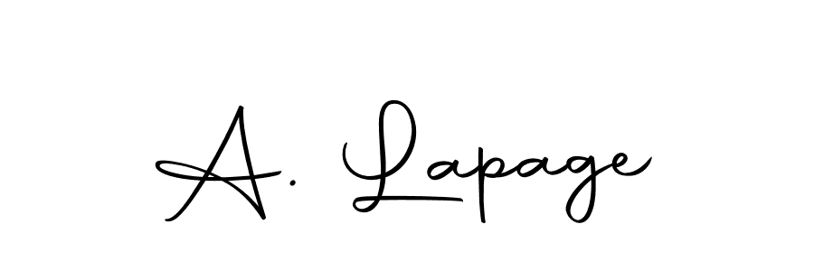 How to make A. Lapage name signature. Use Autography-DOLnW style for creating short signs online. This is the latest handwritten sign. A. Lapage signature style 10 images and pictures png