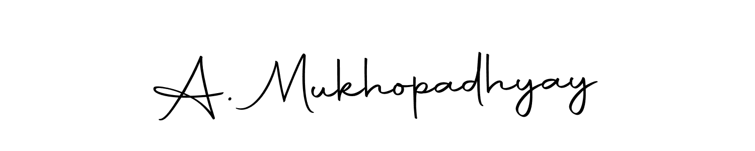 Design your own signature with our free online signature maker. With this signature software, you can create a handwritten (Autography-DOLnW) signature for name A. Mukhopadhyay. A. Mukhopadhyay signature style 10 images and pictures png