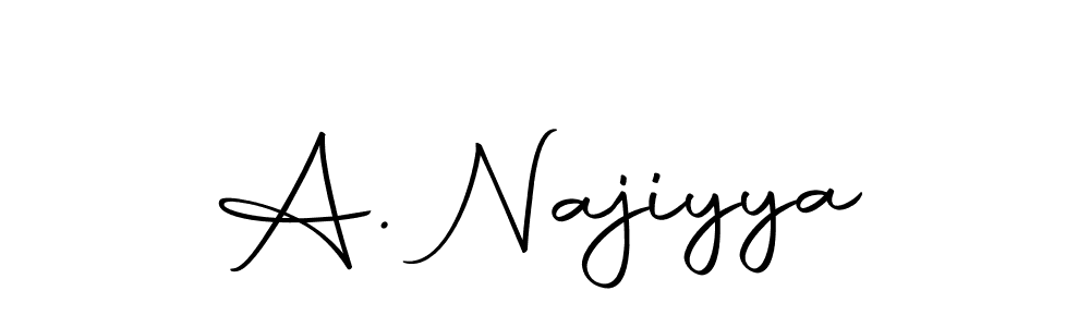 Design your own signature with our free online signature maker. With this signature software, you can create a handwritten (Autography-DOLnW) signature for name A. Najiyya. A. Najiyya signature style 10 images and pictures png
