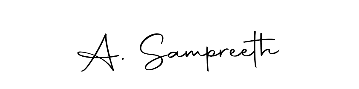 Design your own signature with our free online signature maker. With this signature software, you can create a handwritten (Autography-DOLnW) signature for name A. Sampreeth. A. Sampreeth signature style 10 images and pictures png