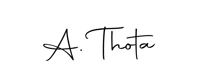 Design your own signature with our free online signature maker. With this signature software, you can create a handwritten (Autography-DOLnW) signature for name A. Thota. A. Thota signature style 10 images and pictures png