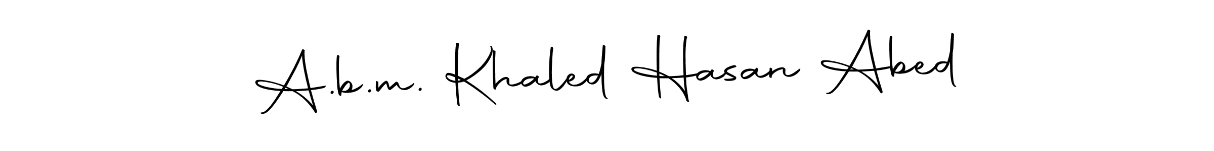 How to make A.b.m. Khaled Hasan Abed name signature. Use Autography-DOLnW style for creating short signs online. This is the latest handwritten sign. A.b.m. Khaled Hasan Abed signature style 10 images and pictures png