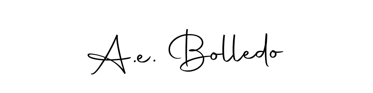 How to make A.e. Bolledo name signature. Use Autography-DOLnW style for creating short signs online. This is the latest handwritten sign. A.e. Bolledo signature style 10 images and pictures png