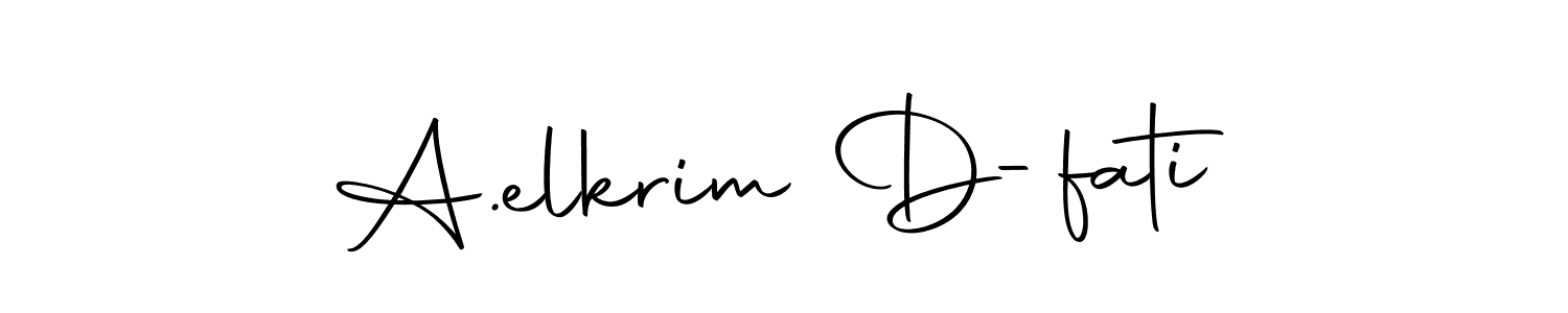 Here are the top 10 professional signature styles for the name A.elkrim D-fati. These are the best autograph styles you can use for your name. A.elkrim D-fati signature style 10 images and pictures png