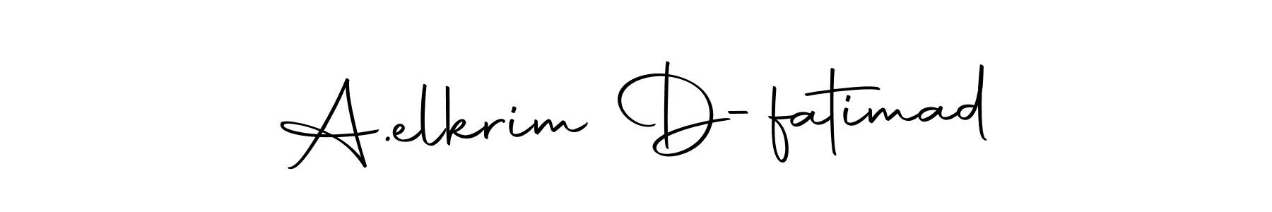 Make a beautiful signature design for name A.elkrim D-fatimad. With this signature (Autography-DOLnW) style, you can create a handwritten signature for free. A.elkrim D-fatimad signature style 10 images and pictures png