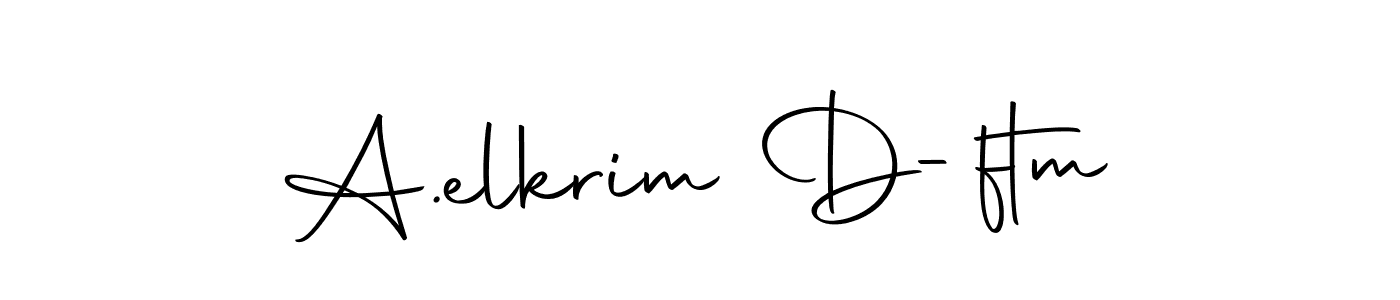 The best way (Autography-DOLnW) to make a short signature is to pick only two or three words in your name. The name A.elkrim D-ftm include a total of six letters. For converting this name. A.elkrim D-ftm signature style 10 images and pictures png