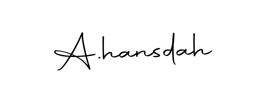 Design your own signature with our free online signature maker. With this signature software, you can create a handwritten (Autography-DOLnW) signature for name A.hansdah. A.hansdah signature style 10 images and pictures png