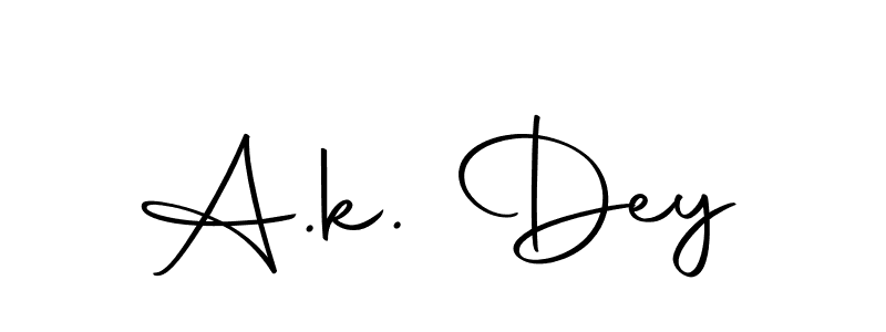 Design your own signature with our free online signature maker. With this signature software, you can create a handwritten (Autography-DOLnW) signature for name A.k. Dey. A.k. Dey signature style 10 images and pictures png