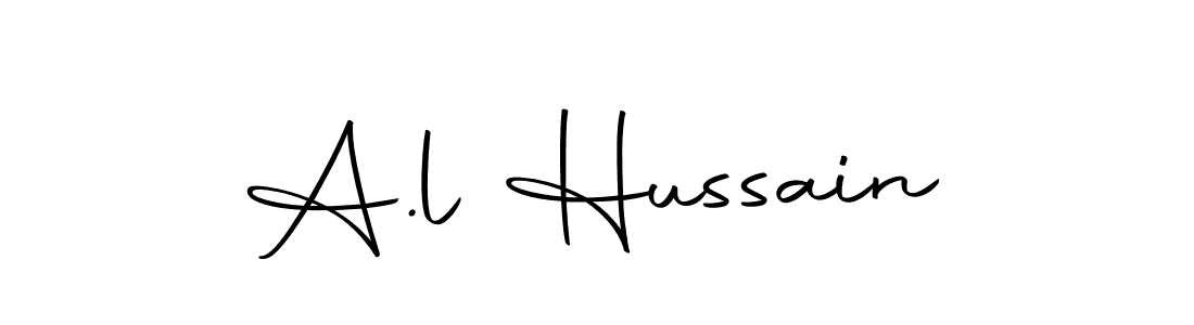 How to Draw A.l Hussain signature style? Autography-DOLnW is a latest design signature styles for name A.l Hussain. A.l Hussain signature style 10 images and pictures png