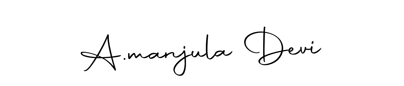 The best way (Autography-DOLnW) to make a short signature is to pick only two or three words in your name. The name A.manjula Devi include a total of six letters. For converting this name. A.manjula Devi signature style 10 images and pictures png