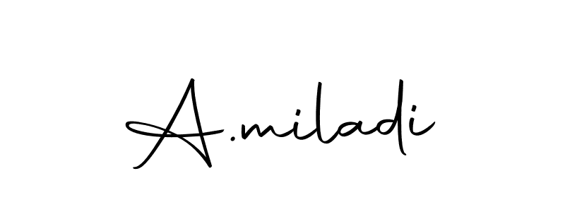 if you are searching for the best signature style for your name A.miladi. so please give up your signature search. here we have designed multiple signature styles  using Autography-DOLnW. A.miladi signature style 10 images and pictures png