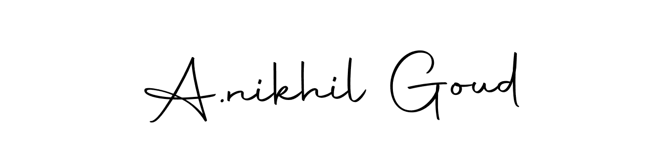 You can use this online signature creator to create a handwritten signature for the name A.nikhil Goud. This is the best online autograph maker. A.nikhil Goud signature style 10 images and pictures png