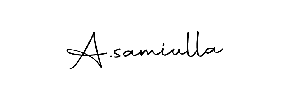 How to make A.samiulla name signature. Use Autography-DOLnW style for creating short signs online. This is the latest handwritten sign. A.samiulla signature style 10 images and pictures png