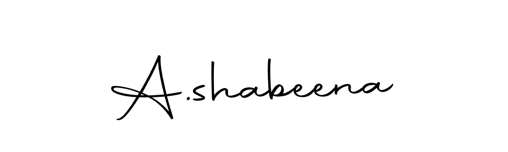 Create a beautiful signature design for name A.shabeena. With this signature (Autography-DOLnW) fonts, you can make a handwritten signature for free. A.shabeena signature style 10 images and pictures png