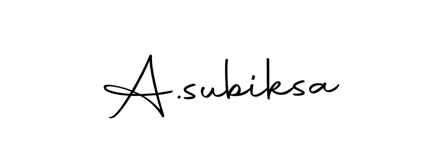 Also we have A.subiksa name is the best signature style. Create professional handwritten signature collection using Autography-DOLnW autograph style. A.subiksa signature style 10 images and pictures png