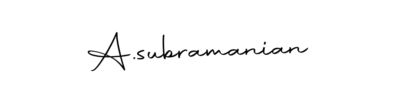 How to make A.subramanian name signature. Use Autography-DOLnW style for creating short signs online. This is the latest handwritten sign. A.subramanian signature style 10 images and pictures png