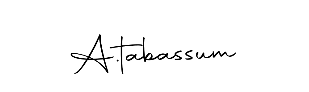 The best way (Autography-DOLnW) to make a short signature is to pick only two or three words in your name. The name A.tabassum include a total of six letters. For converting this name. A.tabassum signature style 10 images and pictures png