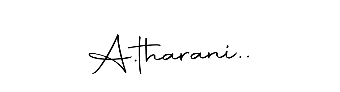 The best way (Autography-DOLnW) to make a short signature is to pick only two or three words in your name. The name A.tharani.. include a total of six letters. For converting this name. A.tharani.. signature style 10 images and pictures png