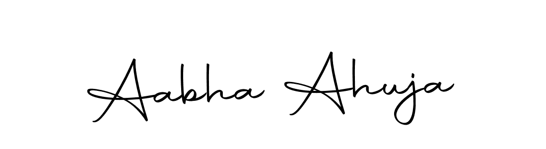 How to make Aabha Ahuja name signature. Use Autography-DOLnW style for creating short signs online. This is the latest handwritten sign. Aabha Ahuja signature style 10 images and pictures png