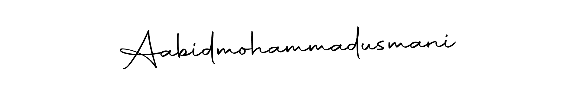 How to make Aabidmohammadusmani name signature. Use Autography-DOLnW style for creating short signs online. This is the latest handwritten sign. Aabidmohammadusmani signature style 10 images and pictures png