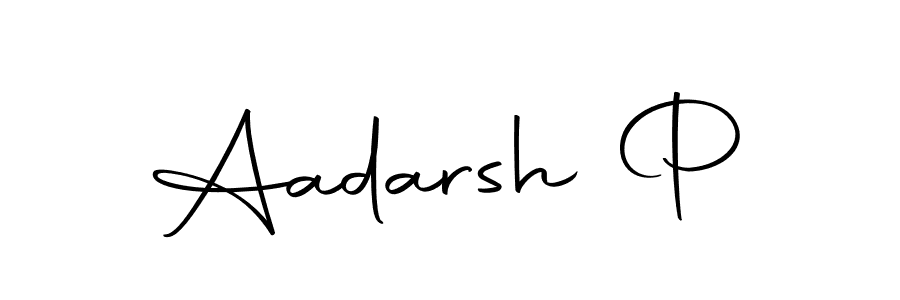 Create a beautiful signature design for name Aadarsh P. With this signature (Autography-DOLnW) fonts, you can make a handwritten signature for free. Aadarsh P signature style 10 images and pictures png