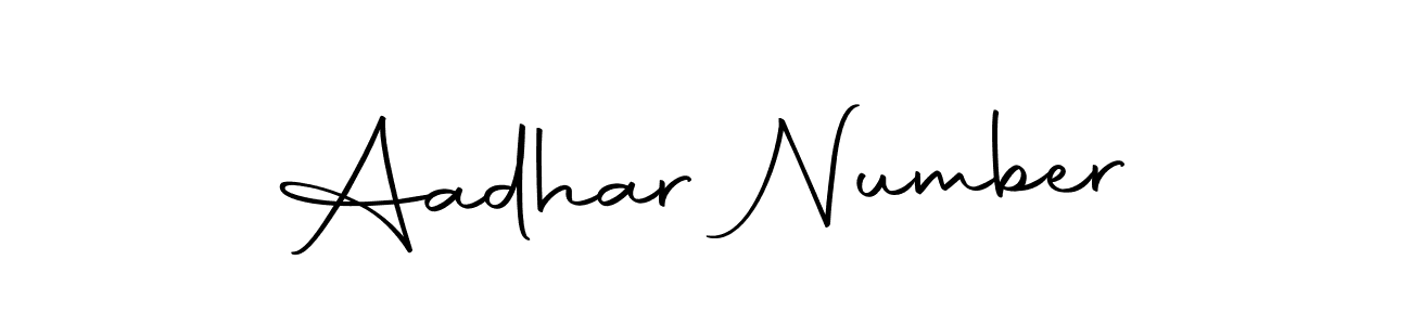 Create a beautiful signature design for name Aadhar Number. With this signature (Autography-DOLnW) fonts, you can make a handwritten signature for free. Aadhar Number signature style 10 images and pictures png