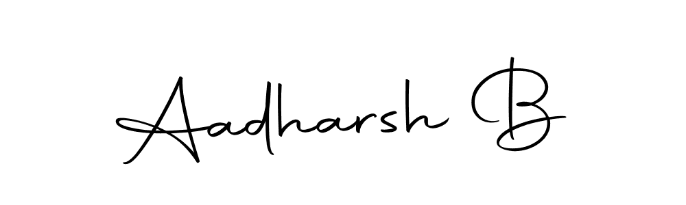 Use a signature maker to create a handwritten signature online. With this signature software, you can design (Autography-DOLnW) your own signature for name Aadharsh B. Aadharsh B signature style 10 images and pictures png