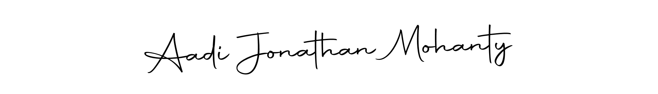 How to make Aadi Jonathan Mohanty name signature. Use Autography-DOLnW style for creating short signs online. This is the latest handwritten sign. Aadi Jonathan Mohanty signature style 10 images and pictures png