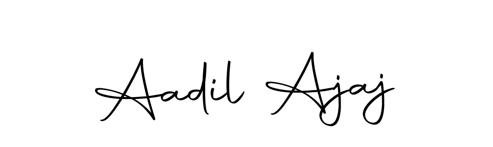How to make Aadil Ajaj name signature. Use Autography-DOLnW style for creating short signs online. This is the latest handwritten sign. Aadil Ajaj signature style 10 images and pictures png