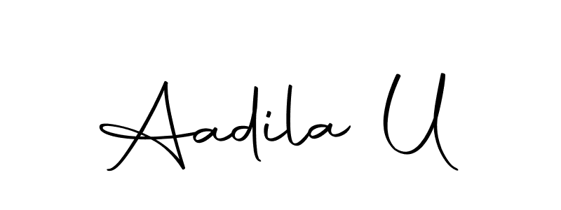 Make a beautiful signature design for name Aadila U. Use this online signature maker to create a handwritten signature for free. Aadila U signature style 10 images and pictures png