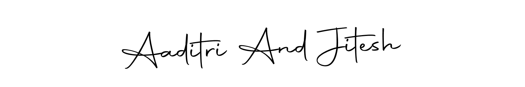 You should practise on your own different ways (Autography-DOLnW) to write your name (Aaditri And Jitesh) in signature. don't let someone else do it for you. Aaditri And Jitesh signature style 10 images and pictures png