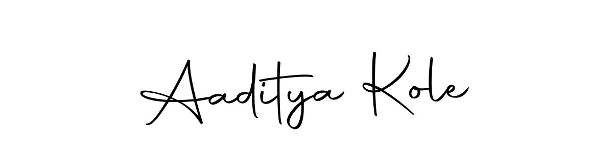 How to make Aaditya Kole name signature. Use Autography-DOLnW style for creating short signs online. This is the latest handwritten sign. Aaditya Kole signature style 10 images and pictures png