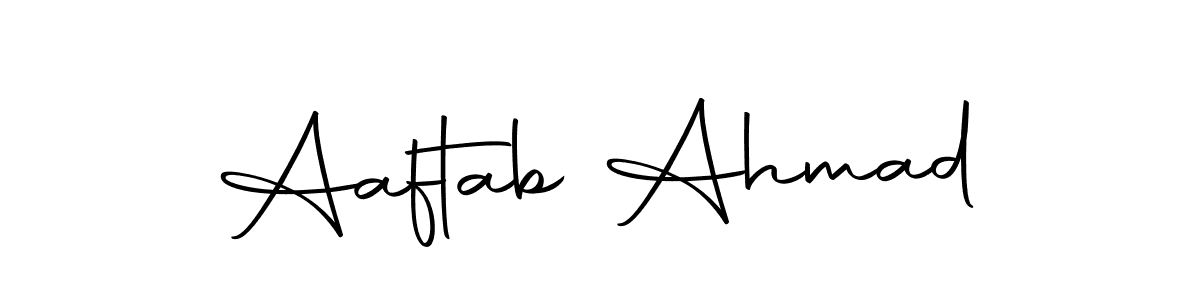 The best way (Autography-DOLnW) to make a short signature is to pick only two or three words in your name. The name Aaftab Ahmad include a total of six letters. For converting this name. Aaftab Ahmad signature style 10 images and pictures png