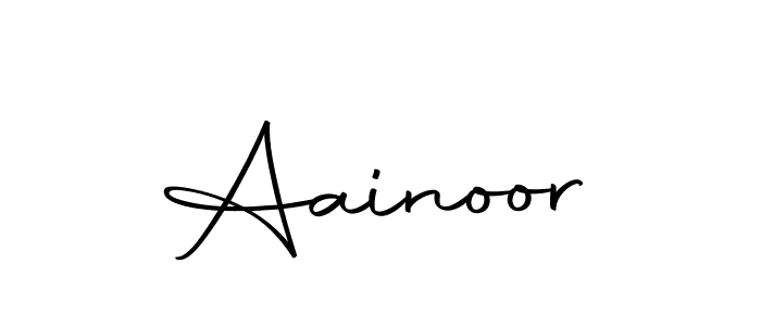 Use a signature maker to create a handwritten signature online. With this signature software, you can design (Autography-DOLnW) your own signature for name Aainoor. Aainoor signature style 10 images and pictures png