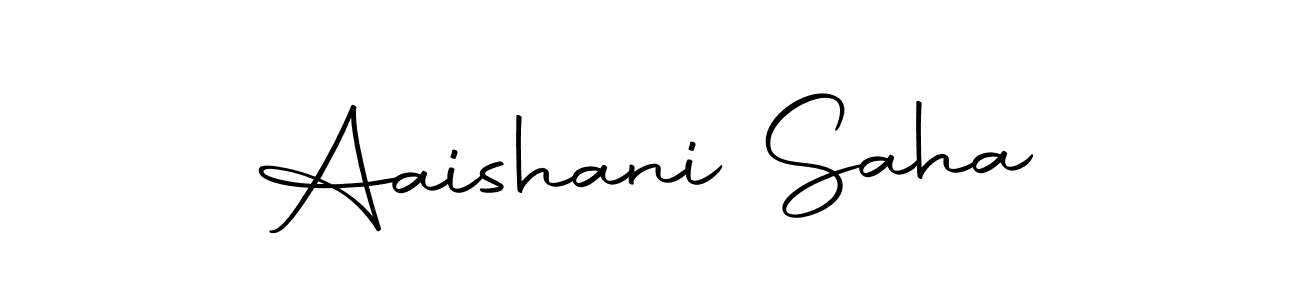 How to make Aaishani Saha name signature. Use Autography-DOLnW style for creating short signs online. This is the latest handwritten sign. Aaishani Saha signature style 10 images and pictures png