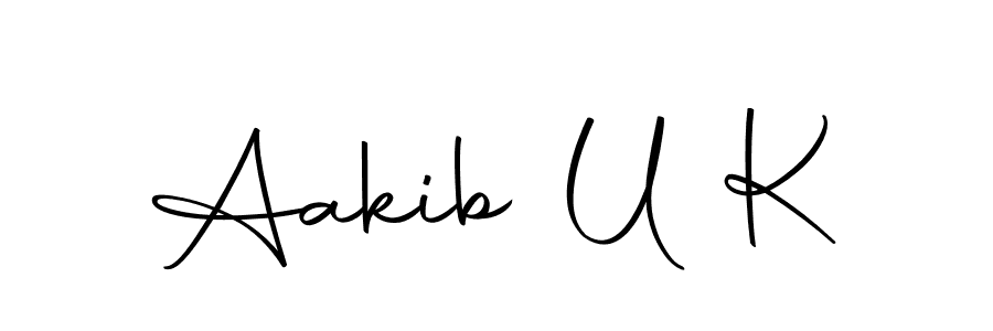 How to make Aakib U K signature? Autography-DOLnW is a professional autograph style. Create handwritten signature for Aakib U K name. Aakib U K signature style 10 images and pictures png