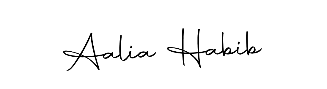 You should practise on your own different ways (Autography-DOLnW) to write your name (Aalia Habib) in signature. don't let someone else do it for you. Aalia Habib signature style 10 images and pictures png