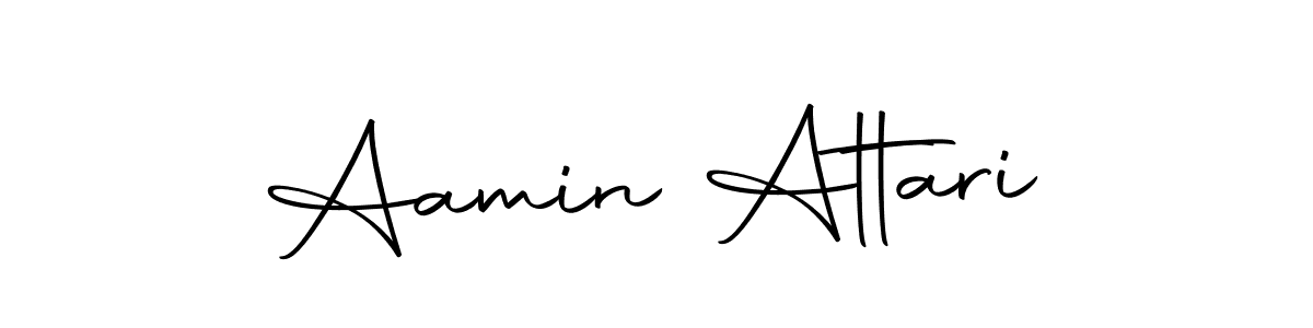 How to make Aamin Attari name signature. Use Autography-DOLnW style for creating short signs online. This is the latest handwritten sign. Aamin Attari signature style 10 images and pictures png