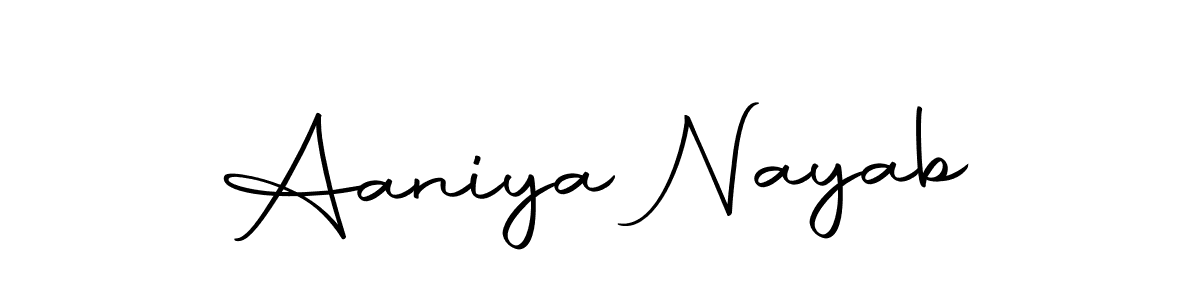 Design your own signature with our free online signature maker. With this signature software, you can create a handwritten (Autography-DOLnW) signature for name Aaniya Nayab. Aaniya Nayab signature style 10 images and pictures png