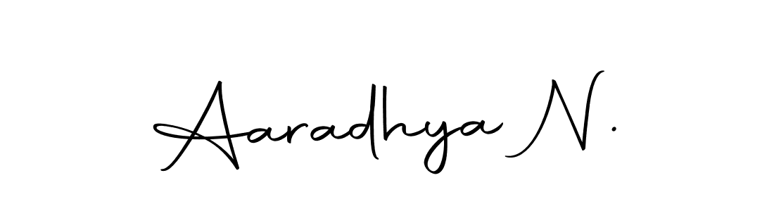 How to make Aaradhya N. name signature. Use Autography-DOLnW style for creating short signs online. This is the latest handwritten sign. Aaradhya N. signature style 10 images and pictures png