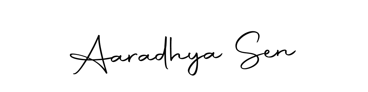 How to make Aaradhya Sen name signature. Use Autography-DOLnW style for creating short signs online. This is the latest handwritten sign. Aaradhya Sen signature style 10 images and pictures png