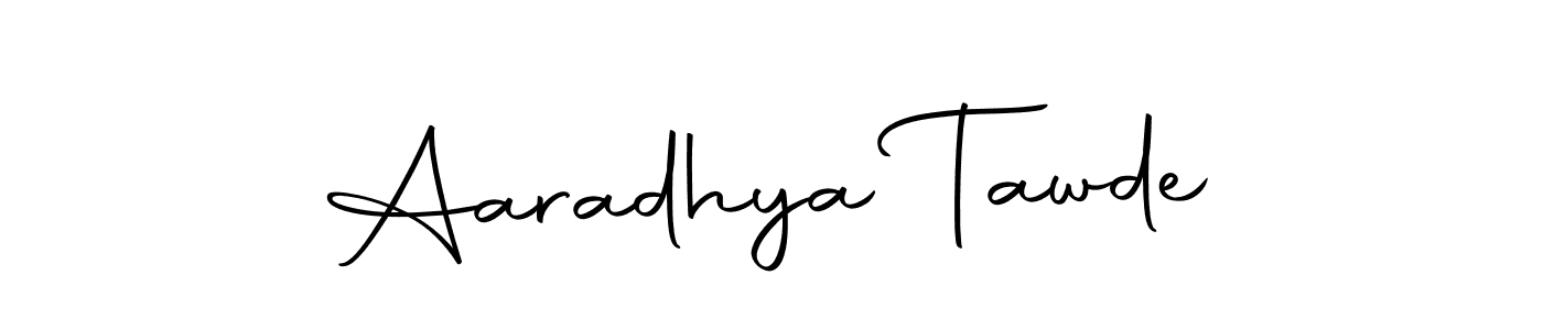 How to make Aaradhya Tawde name signature. Use Autography-DOLnW style for creating short signs online. This is the latest handwritten sign. Aaradhya Tawde signature style 10 images and pictures png