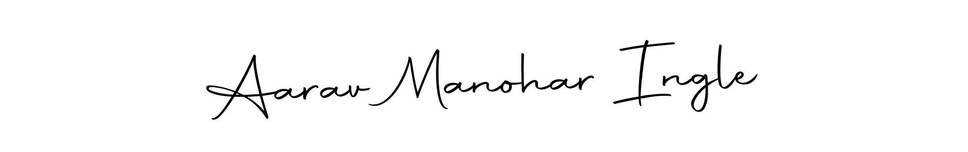 The best way (Autography-DOLnW) to make a short signature is to pick only two or three words in your name. The name Aarav Manohar Ingle include a total of six letters. For converting this name. Aarav Manohar Ingle signature style 10 images and pictures png