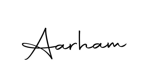 Use a signature maker to create a handwritten signature online. With this signature software, you can design (Autography-DOLnW) your own signature for name Aarham. Aarham signature style 10 images and pictures png