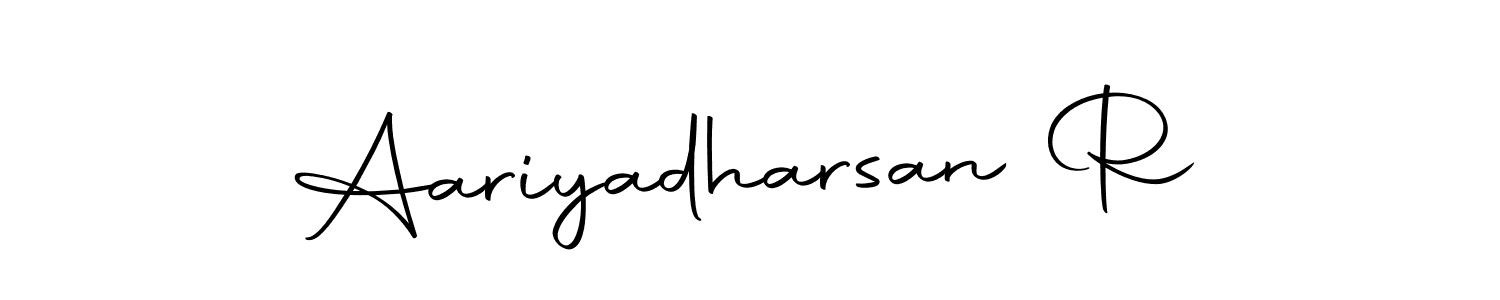 You can use this online signature creator to create a handwritten signature for the name Aariyadharsan R. This is the best online autograph maker. Aariyadharsan R signature style 10 images and pictures png