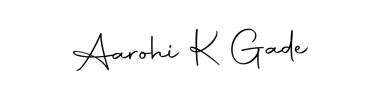 Create a beautiful signature design for name Aarohi K Gade. With this signature (Autography-DOLnW) fonts, you can make a handwritten signature for free. Aarohi K Gade signature style 10 images and pictures png