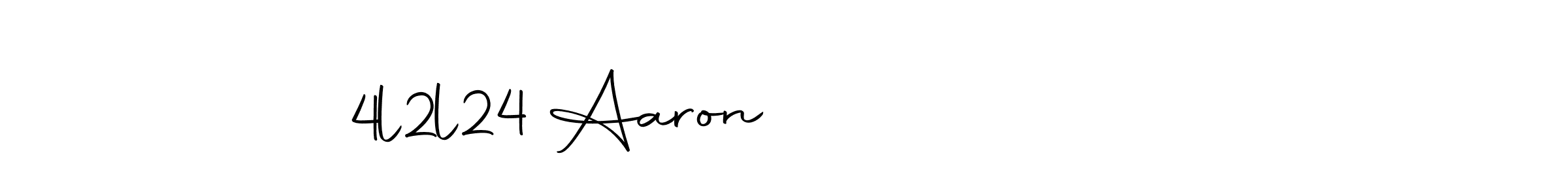 How to make Aaron             4l2l24 name signature. Use Autography-DOLnW style for creating short signs online. This is the latest handwritten sign. Aaron             4l2l24 signature style 10 images and pictures png