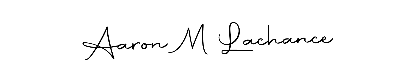 How to make Aaron M Lachance name signature. Use Autography-DOLnW style for creating short signs online. This is the latest handwritten sign. Aaron M Lachance signature style 10 images and pictures png