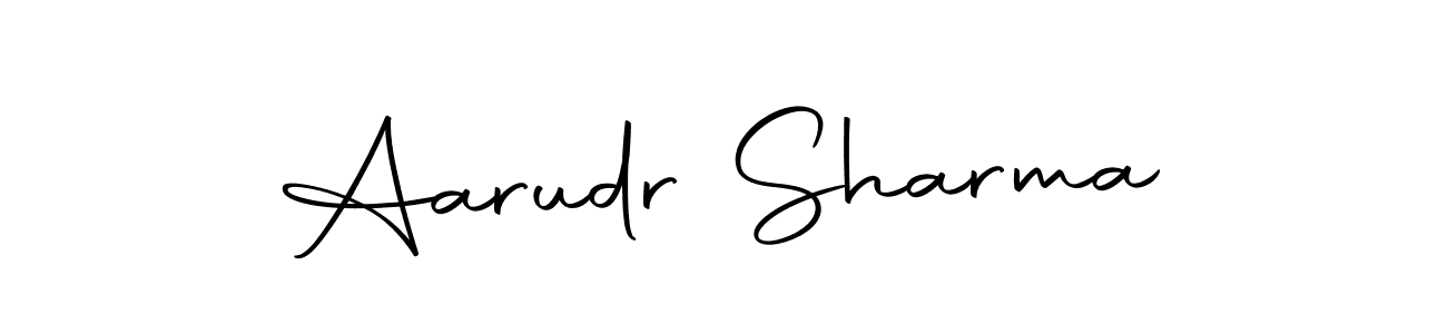 How to make Aarudr Sharma name signature. Use Autography-DOLnW style for creating short signs online. This is the latest handwritten sign. Aarudr Sharma signature style 10 images and pictures png